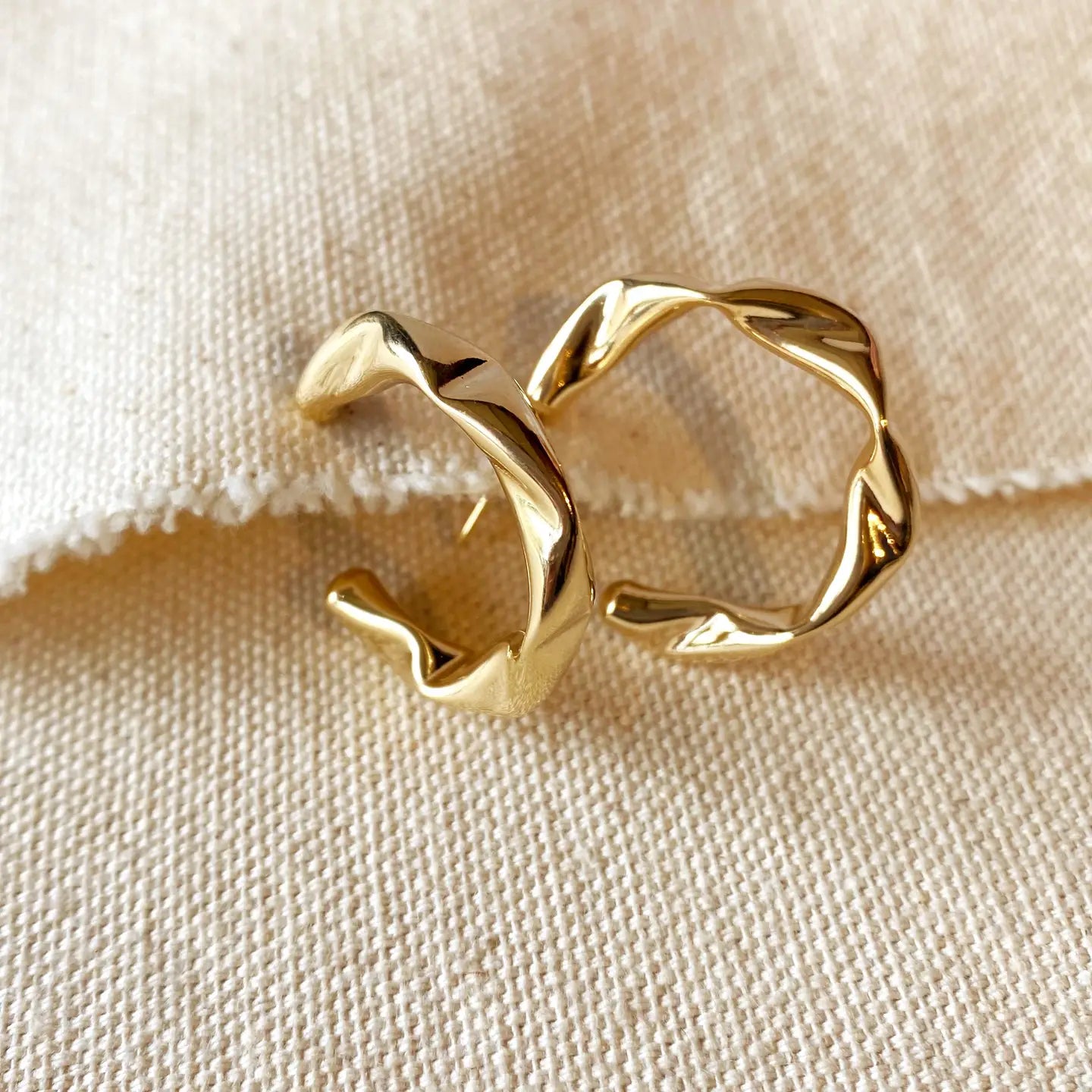 Crimped Half Hoop Earrings