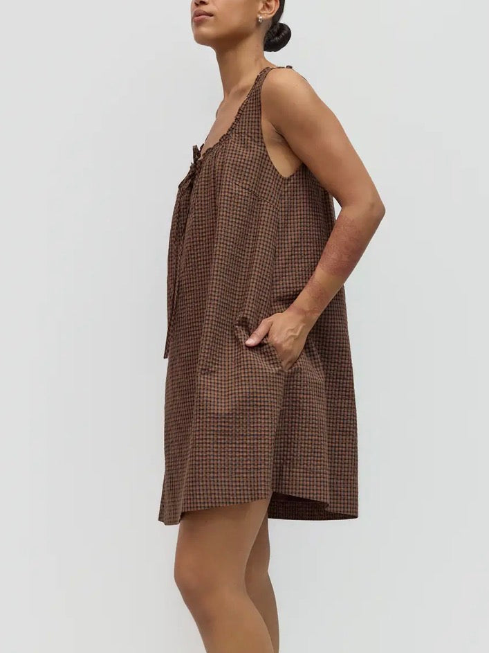 Brown Plaid Dress