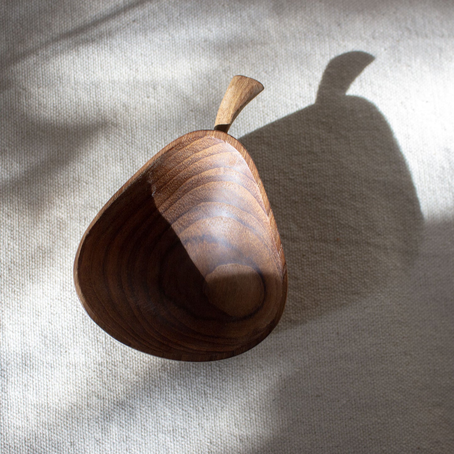 Medium Teak Wooden Pear Dish