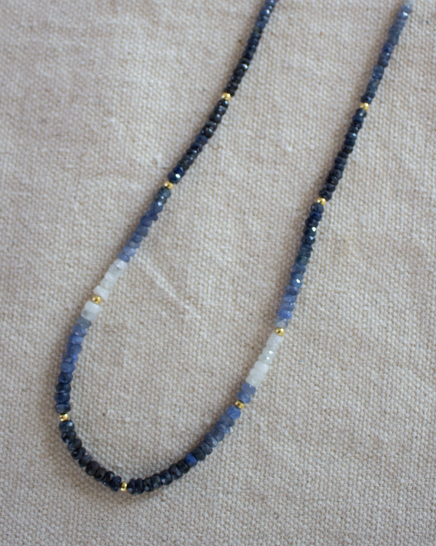 Ombre Sapphire Moon Cycle Necklace