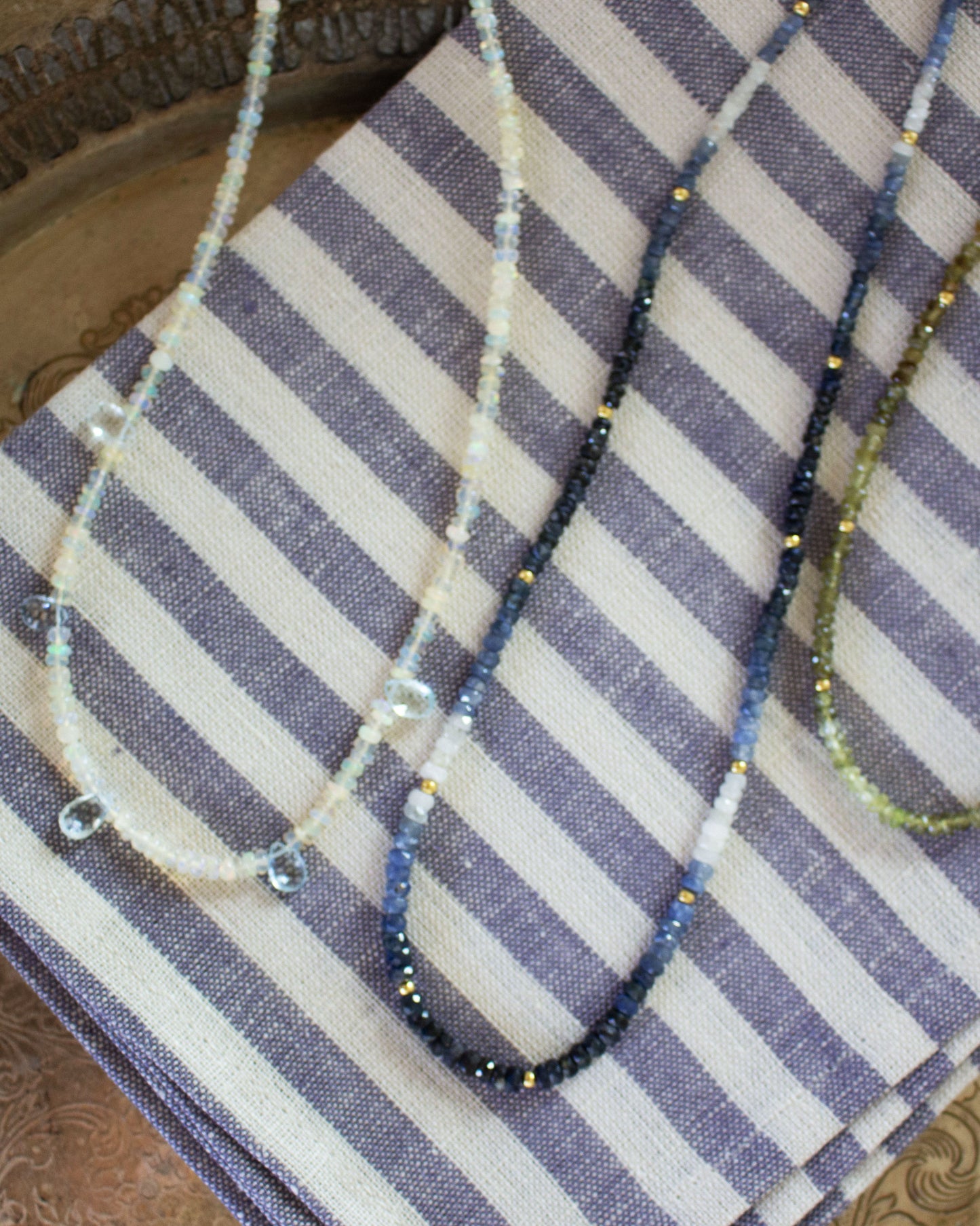 Ombre Sapphire Moon Cycle Necklace
