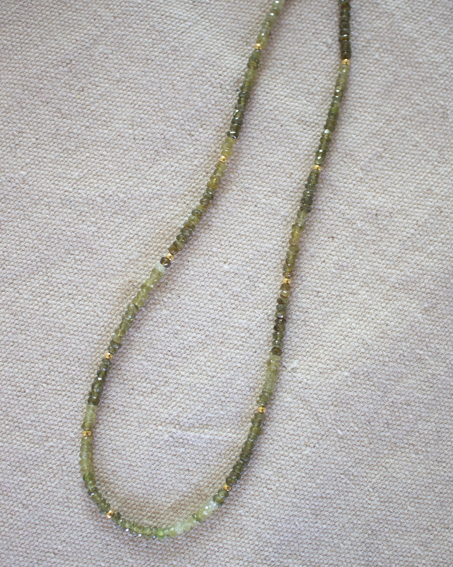 Green Garnet Moon Cycle Necklace