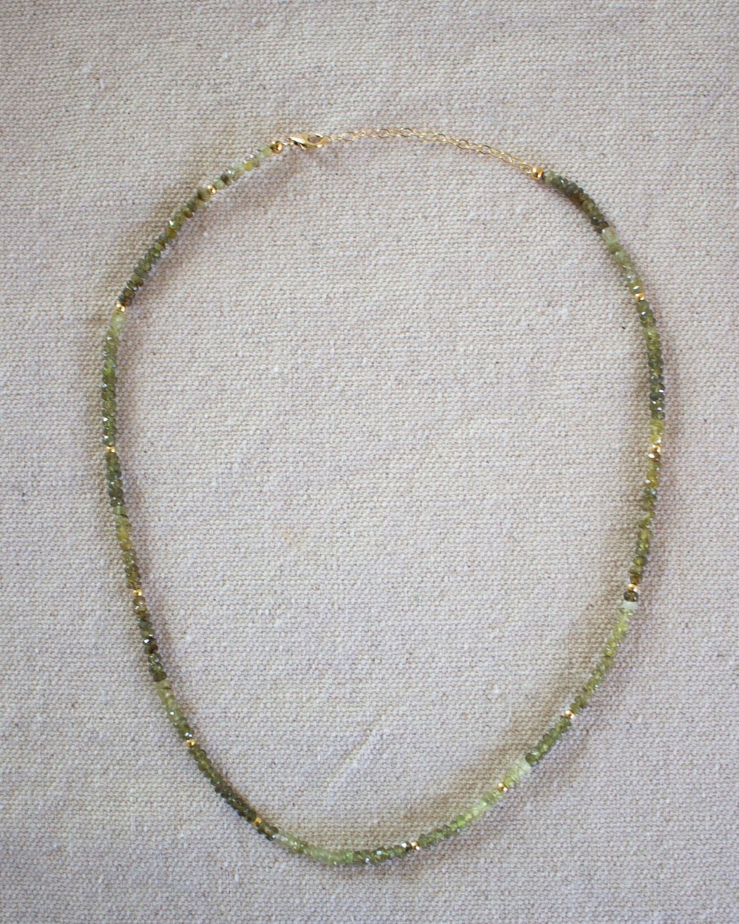 Green Garnet Moon Cycle Necklace