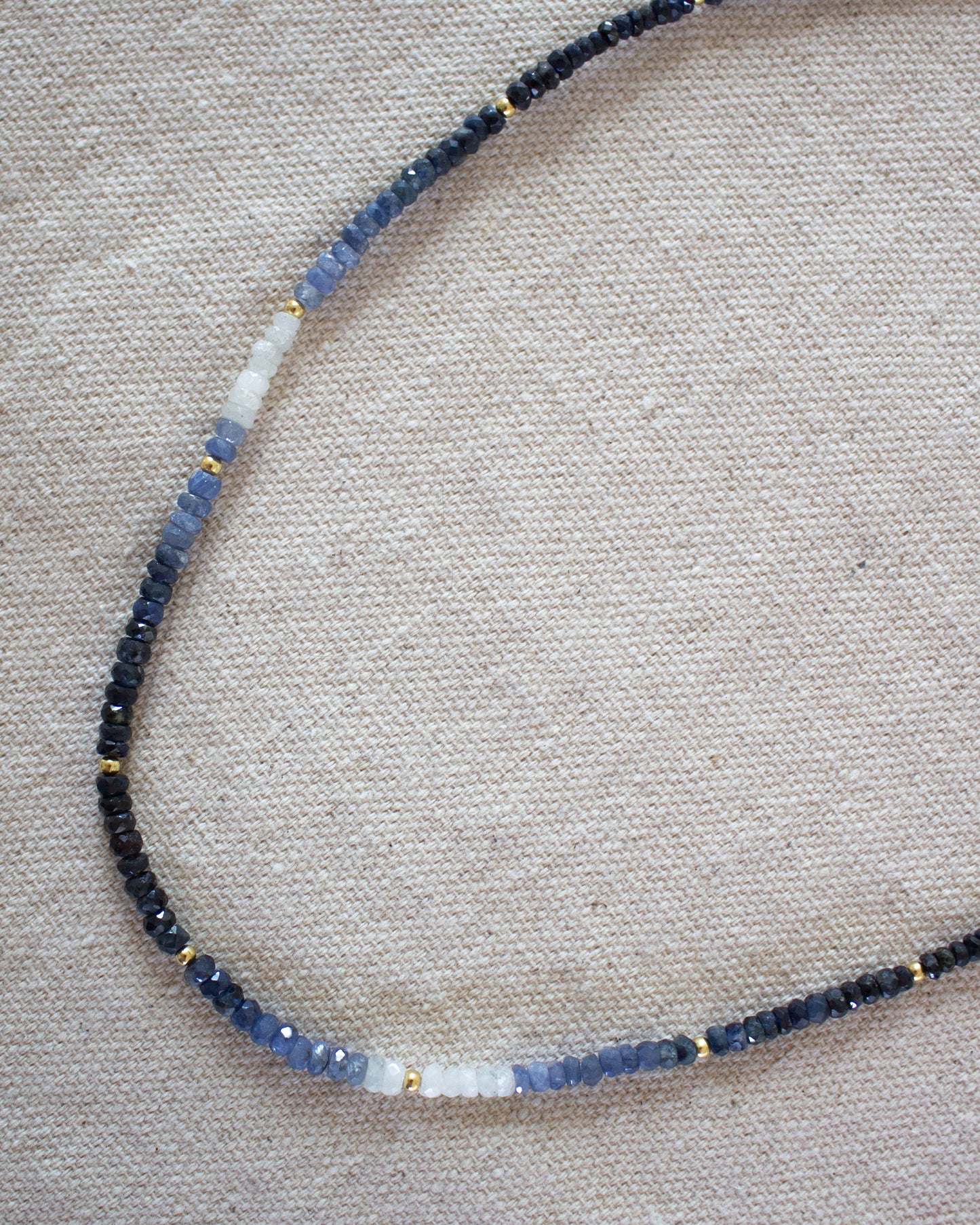 Ombre Sapphire Moon Cycle Necklace