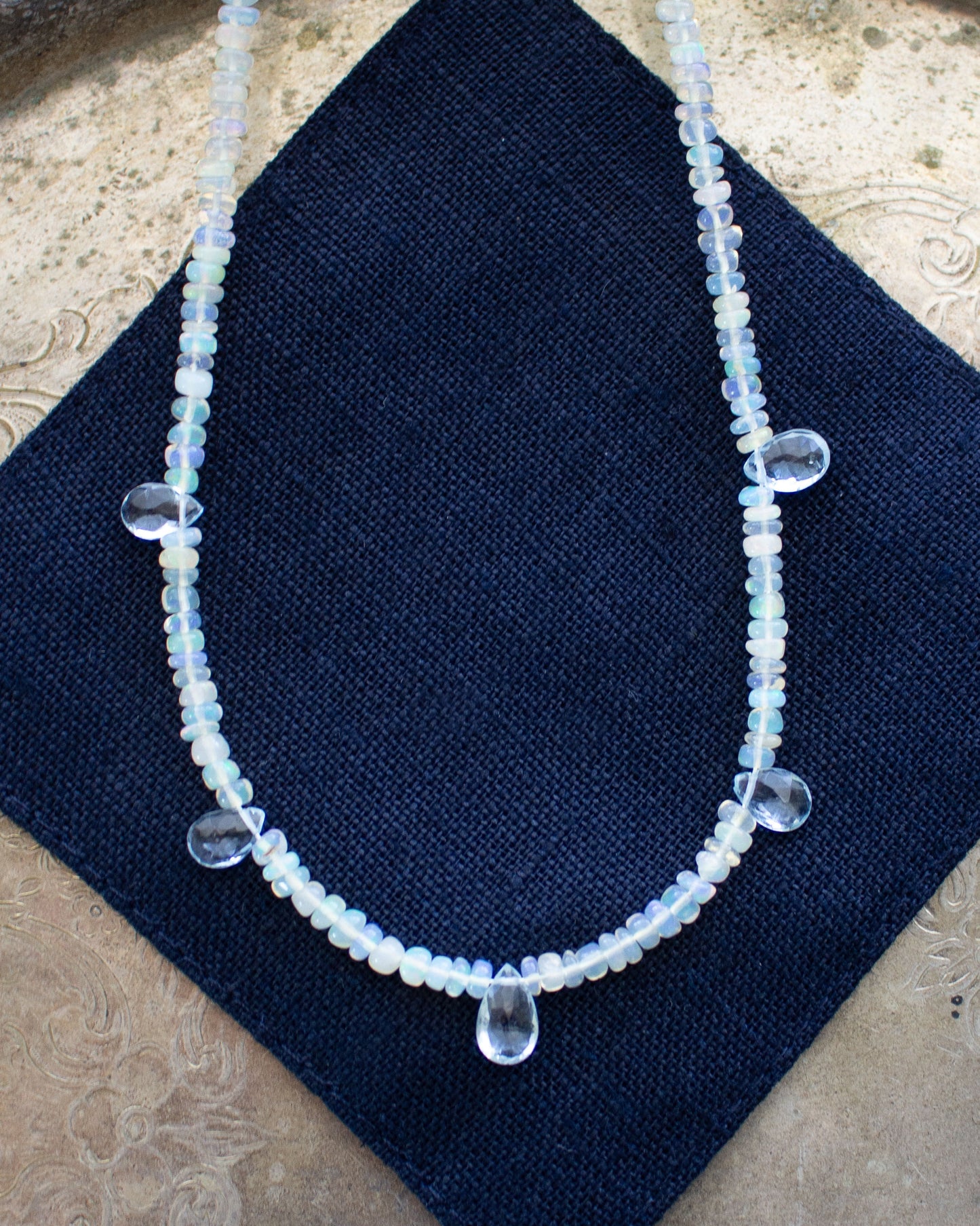 Opal and Aquamarine Necklace