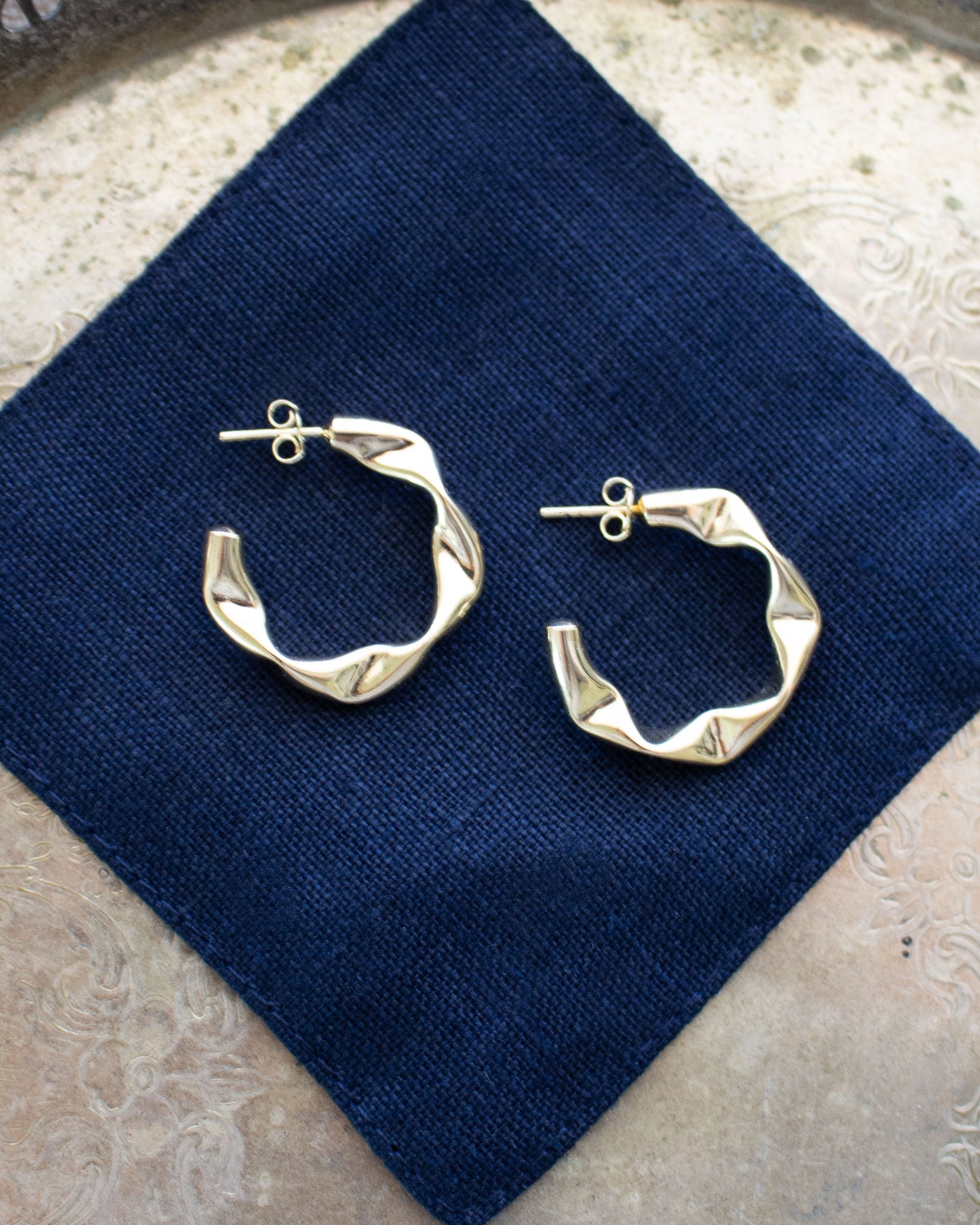 Crimped Half Hoop Earrings