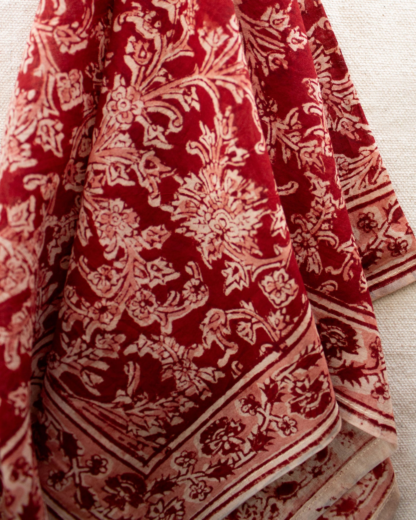 Kalamkari Cotton Bandana - Poppy
