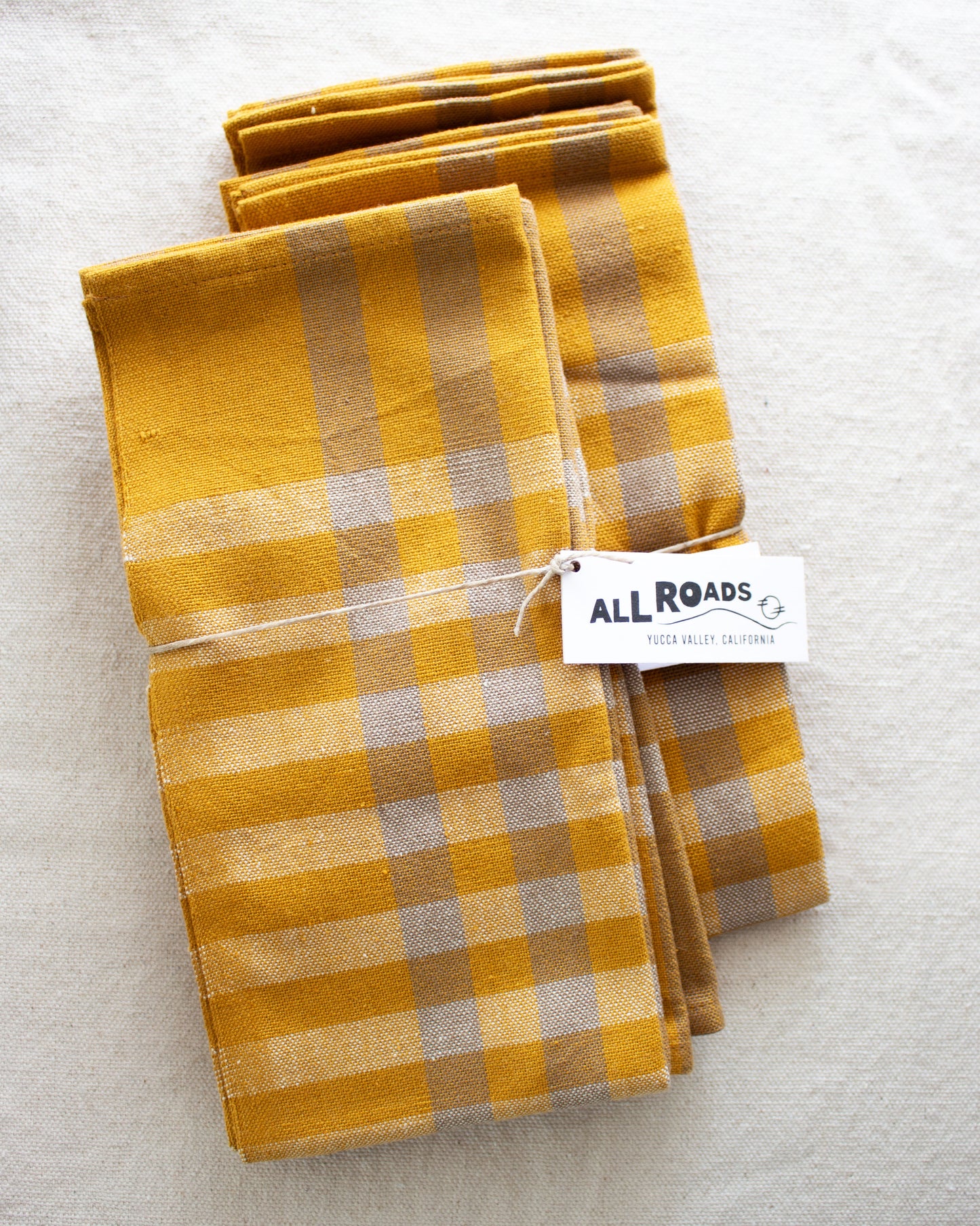 All Roads: Grid Napkins - Ochre
