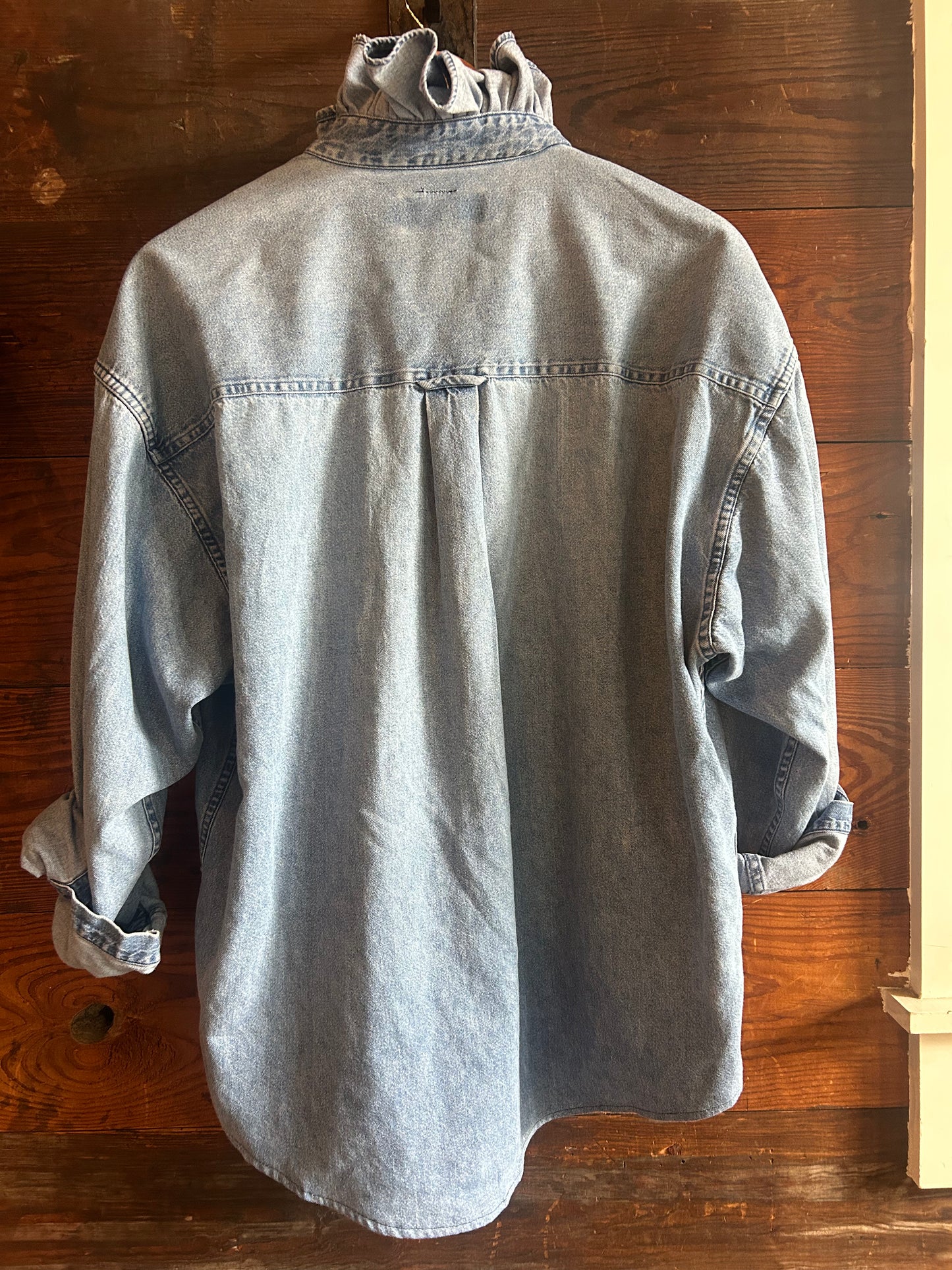 Denim Ruffle Shirt