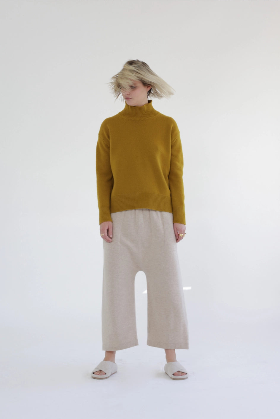 Cashmere & Wool Baggy Pants