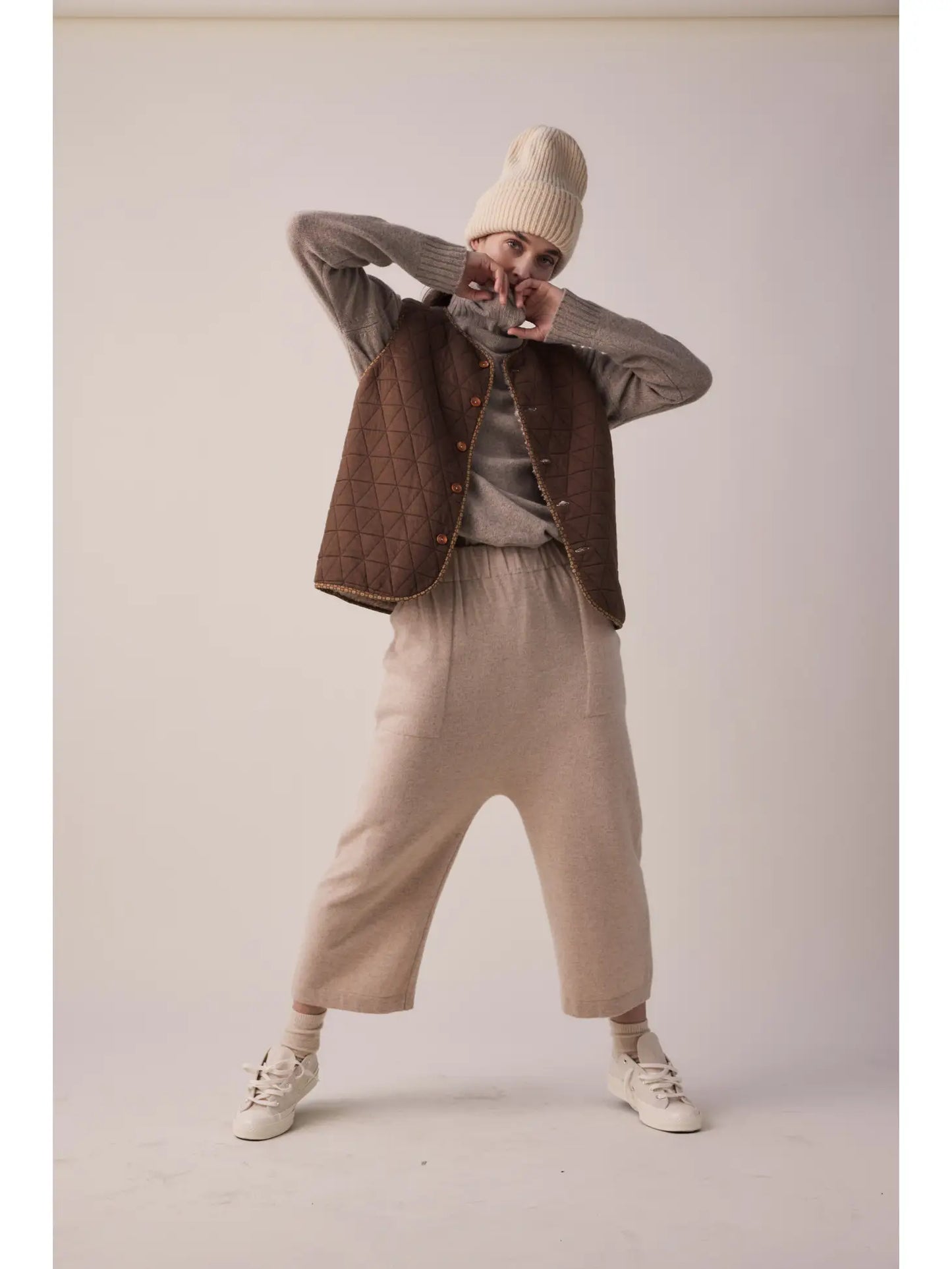Cashmere & Wool Baggy Pants