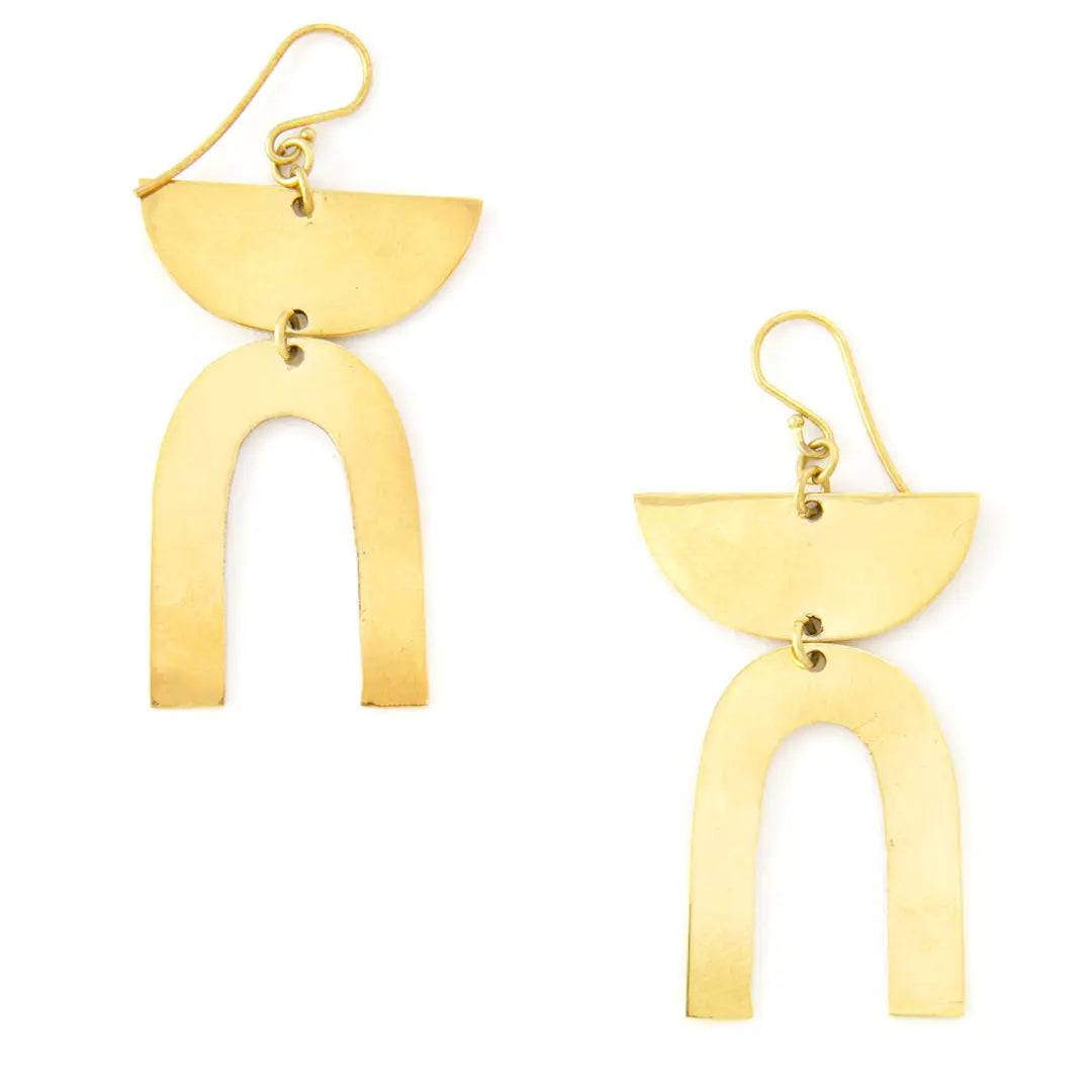 Abstract Brass Earrings