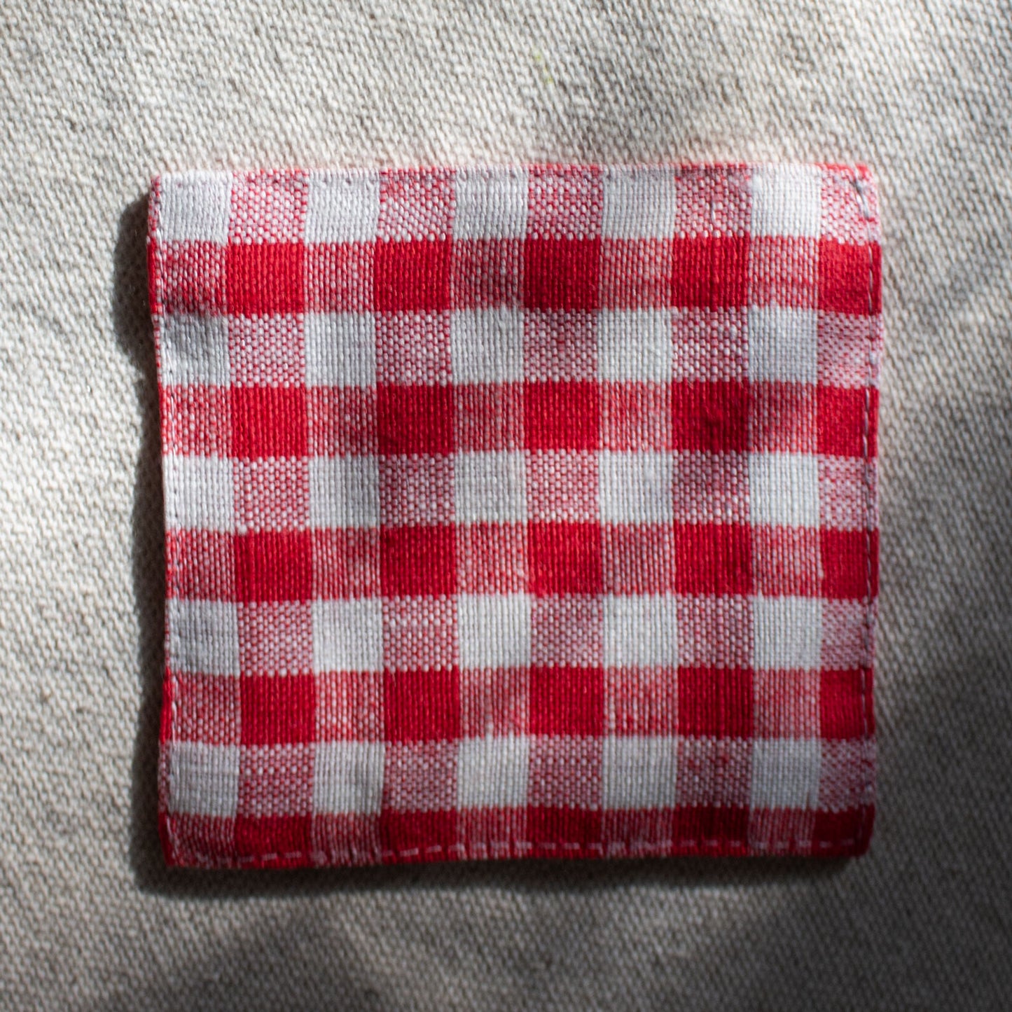 Fog Linen Work, Linen Coaster - Red Check