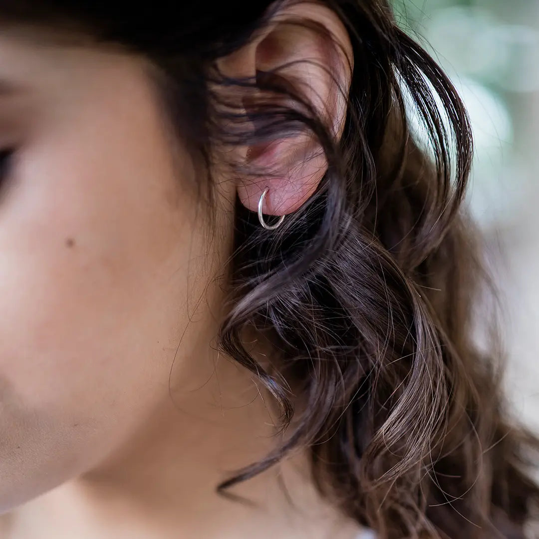 Tiny Sterling Silver Hoop Earrings