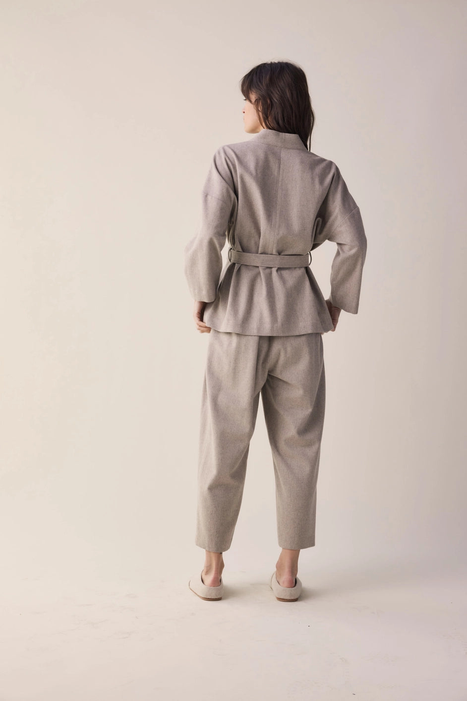 Tie Waist Wool Jacket