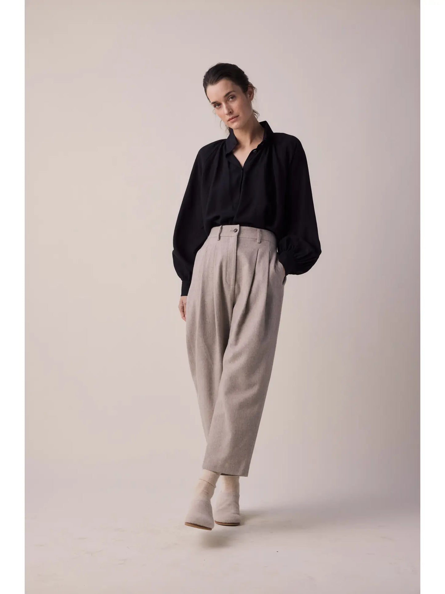 Tapered Wool Pants