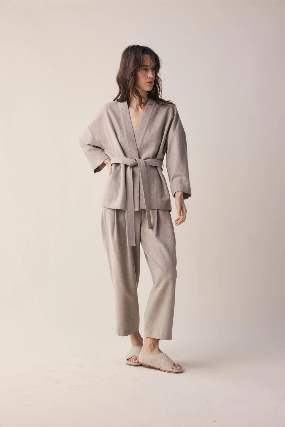 Tie Waist Wool Jacket