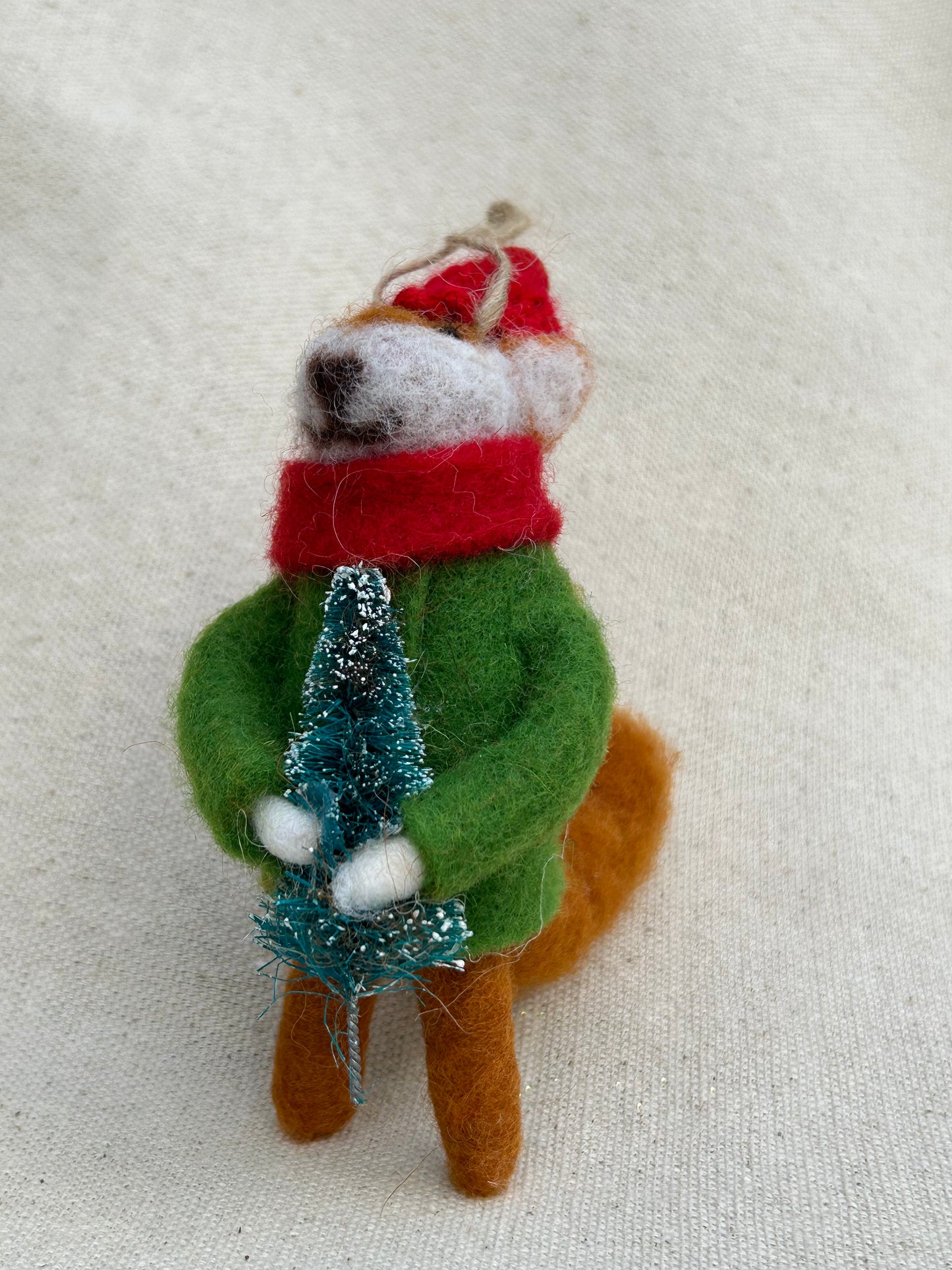 Felt Fox with Tree Ornament