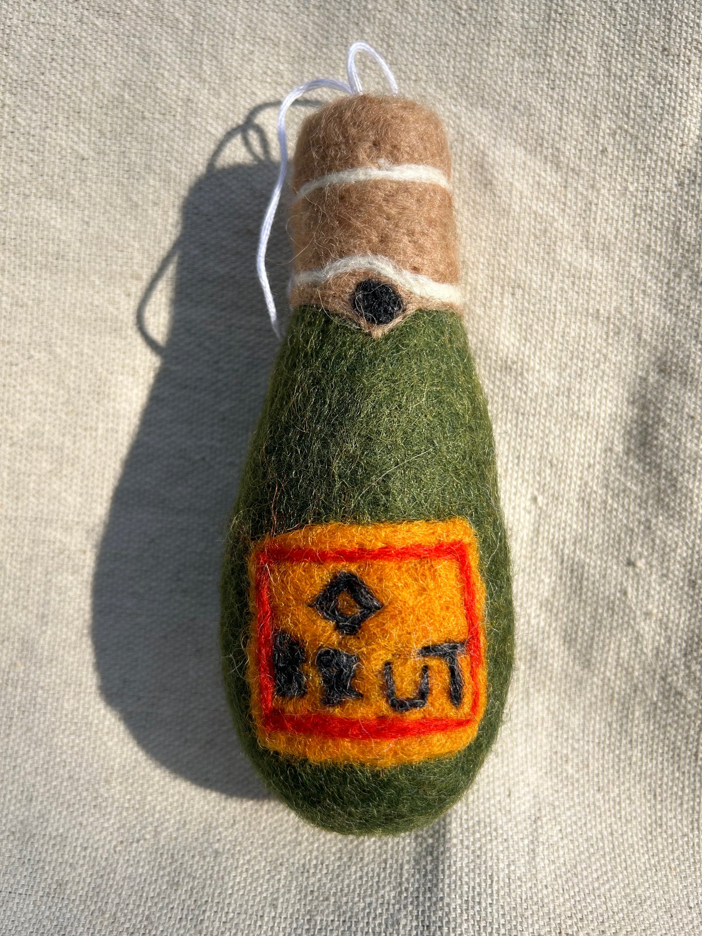 Felt Champagne Bottle Ornament