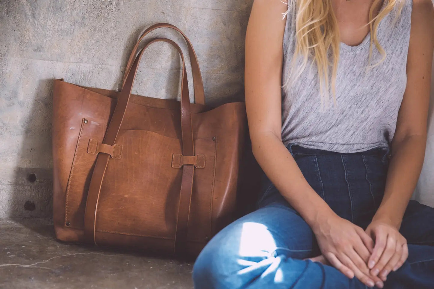 Leather Medium Tote Bag
