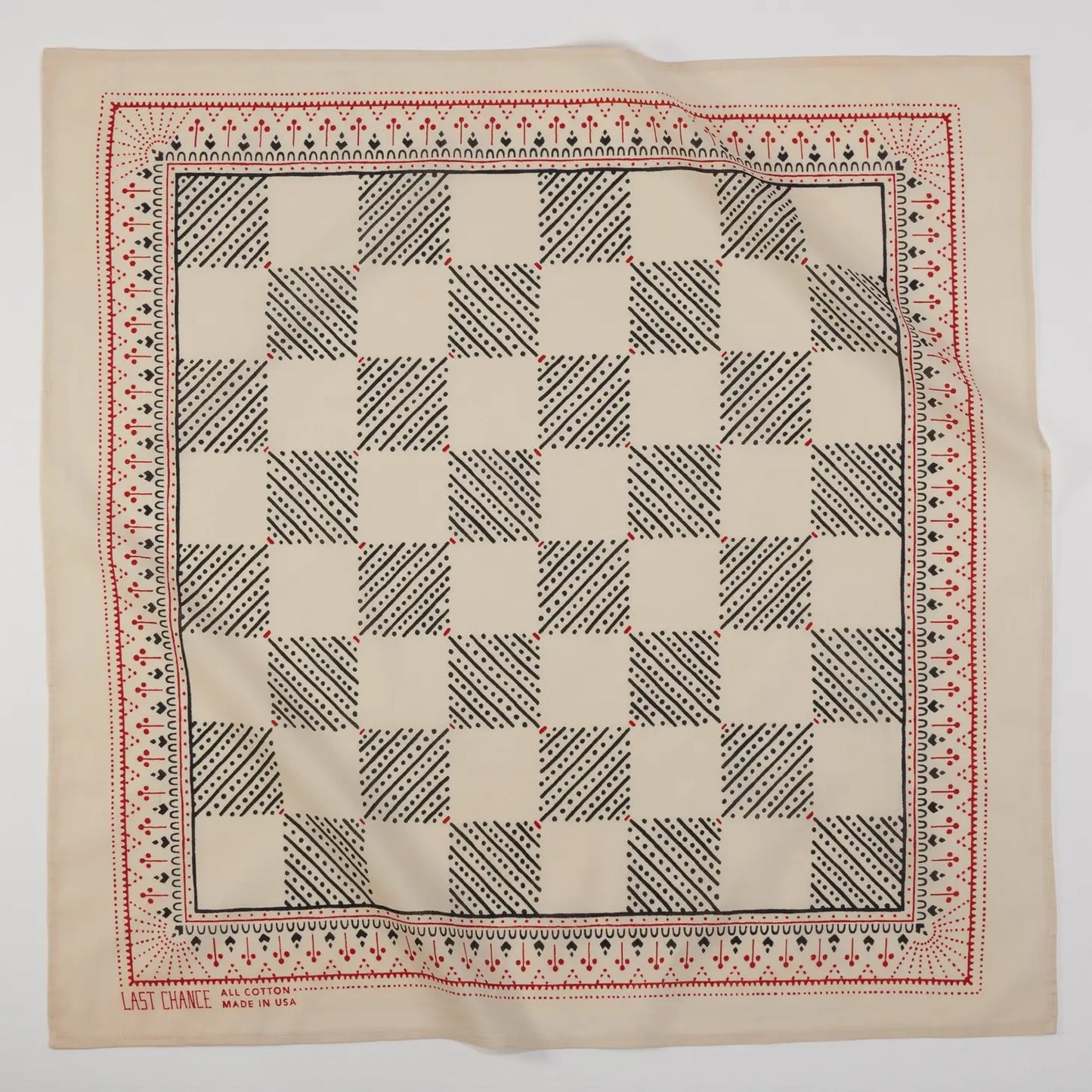 Checkered Cream Bandana
