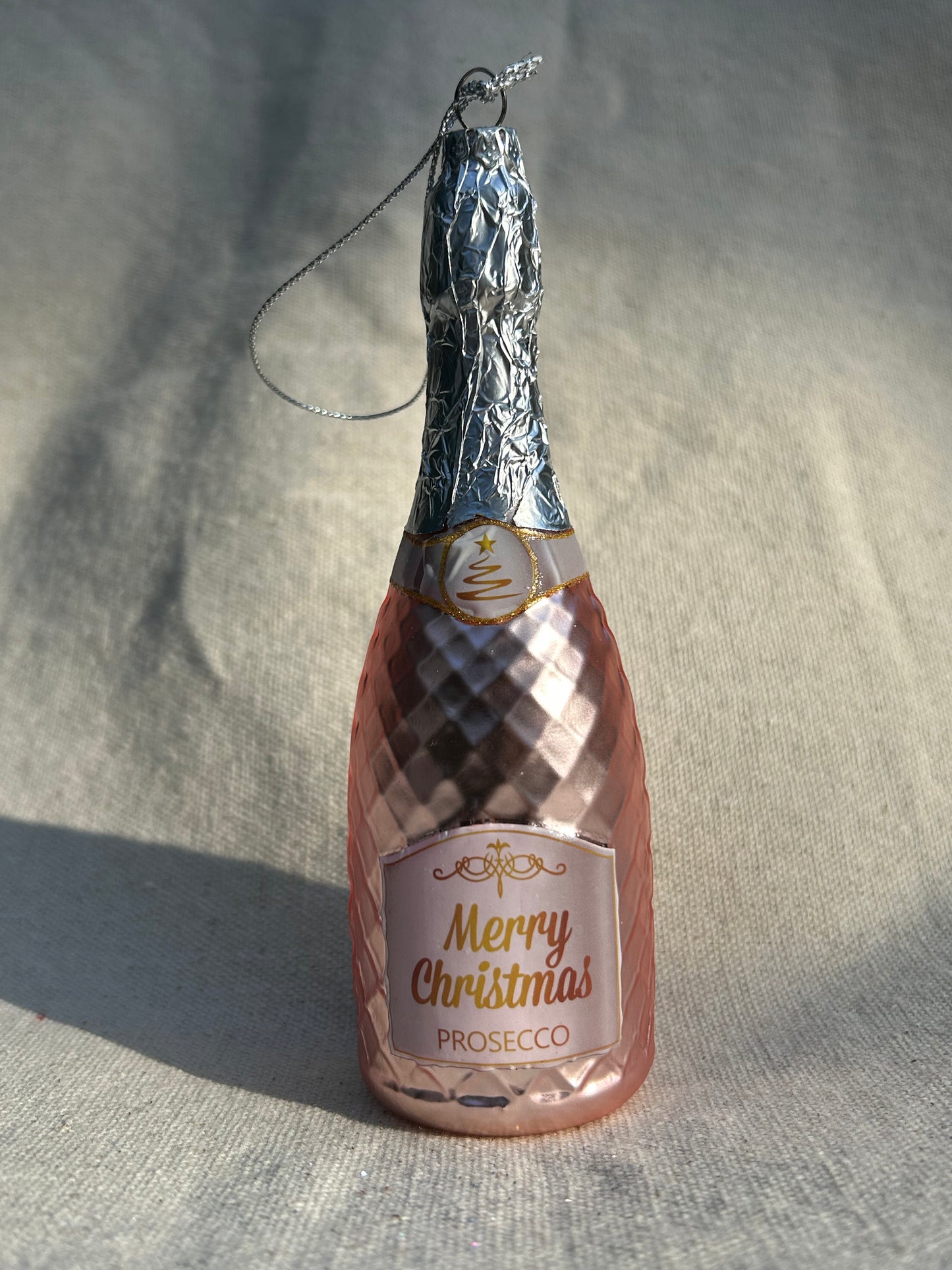 Glass Champagne Ornament
