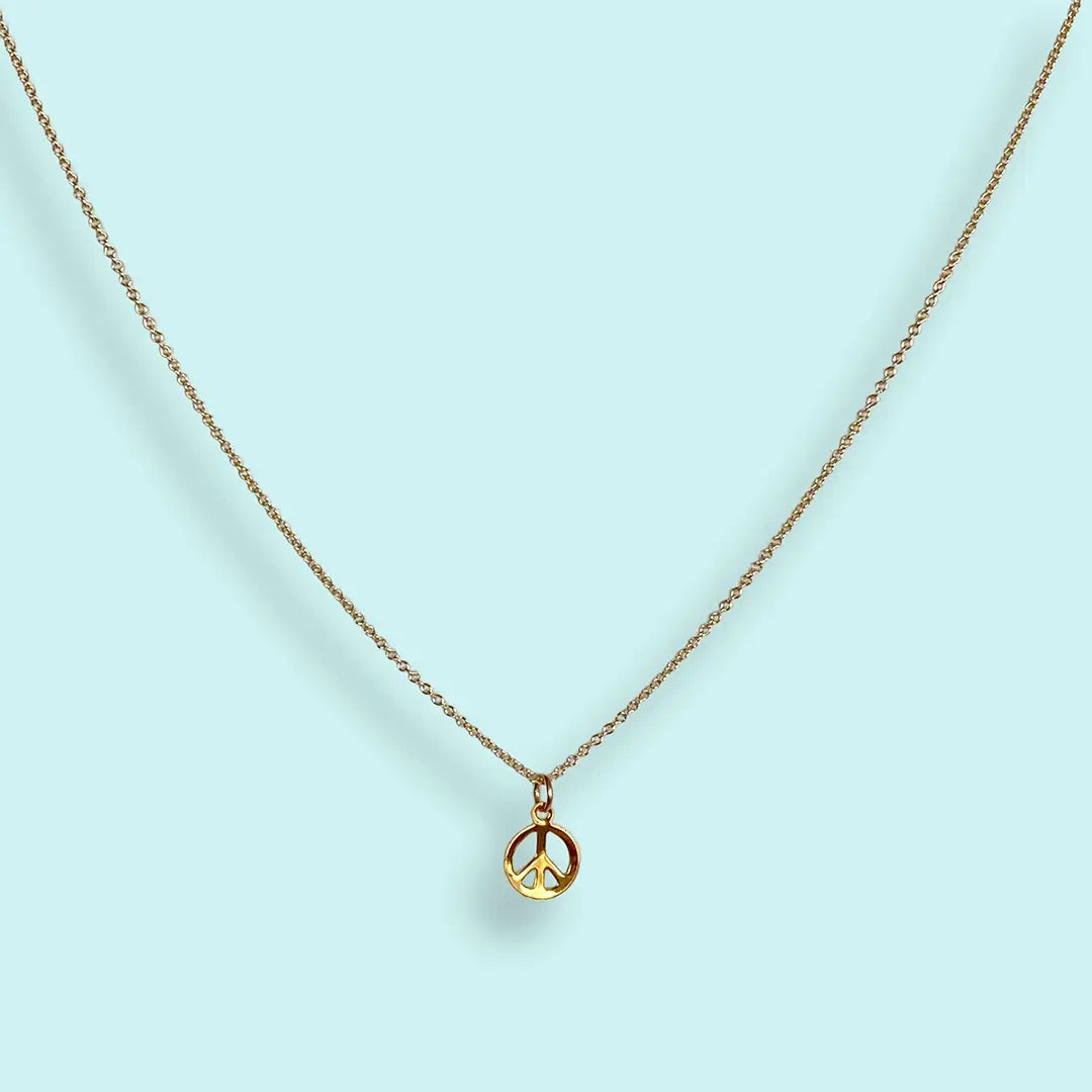 Tiny Peace Gold Necklace