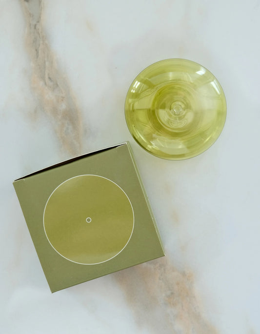 Glass Bubble Incense Holder - Martini Olive