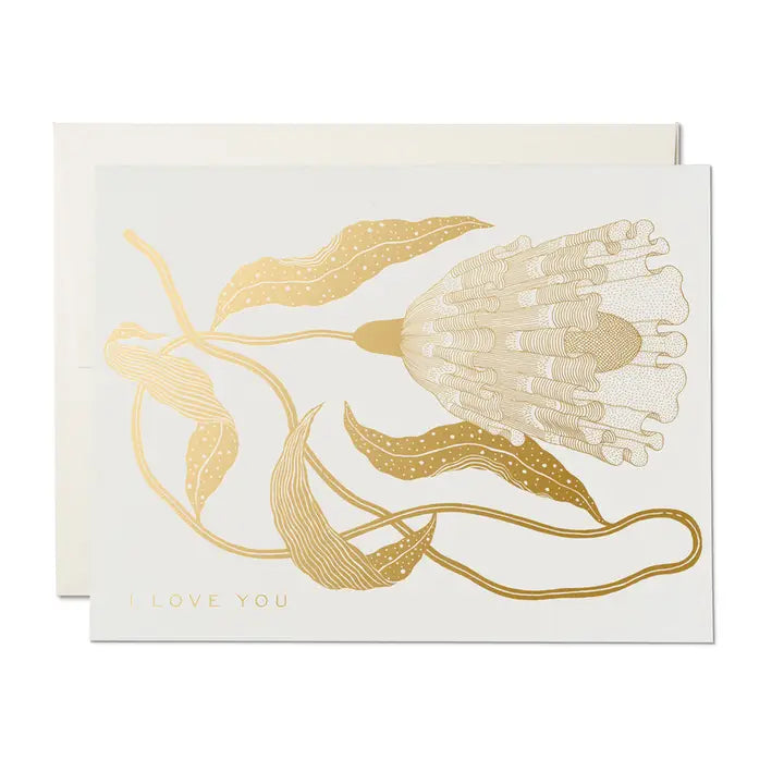 Flower Love Card (Gold Foil)