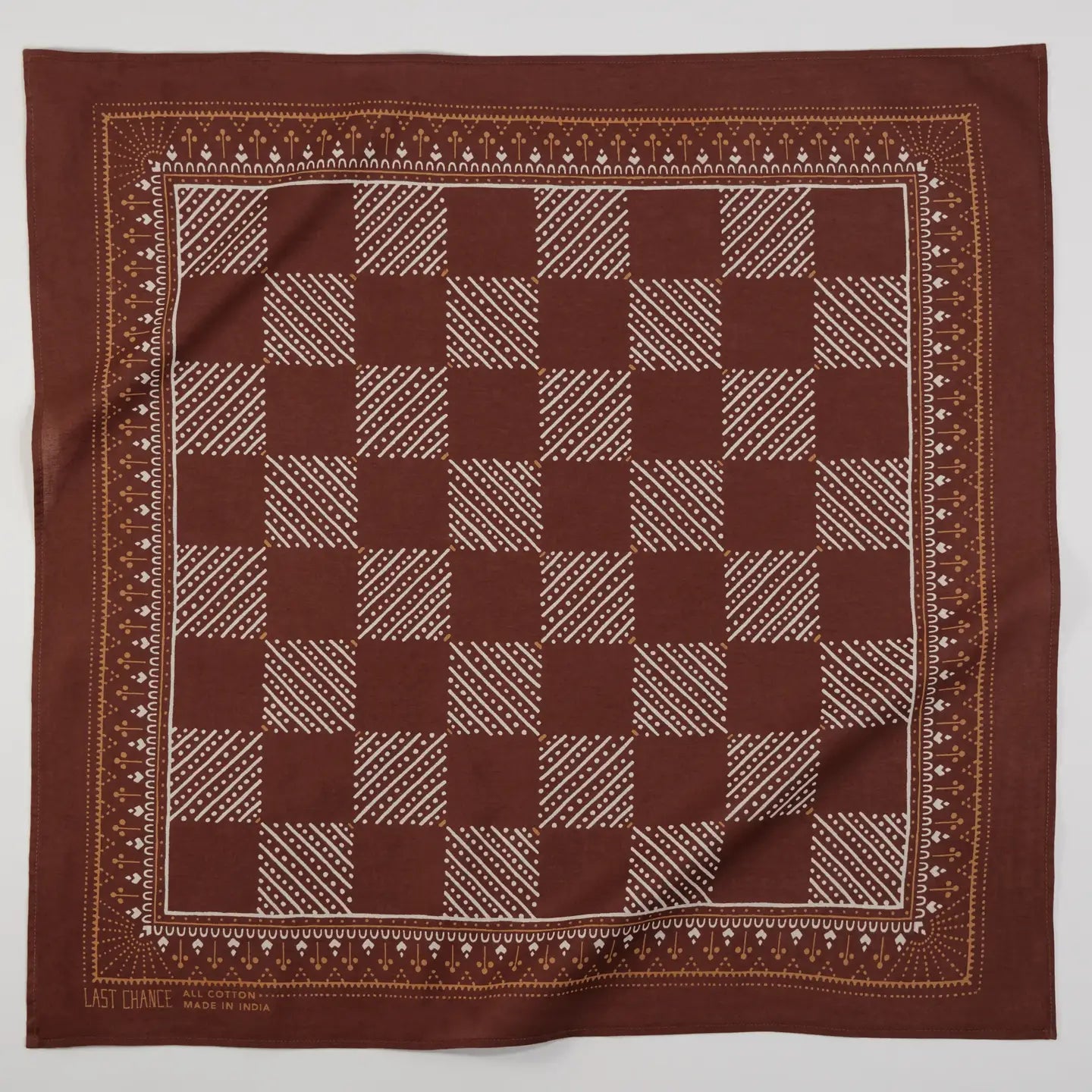 Checkered Brown Bandana