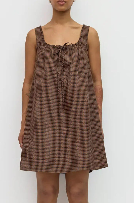 Brown Plaid Dress