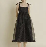 Tie Shoulder Organza Dress