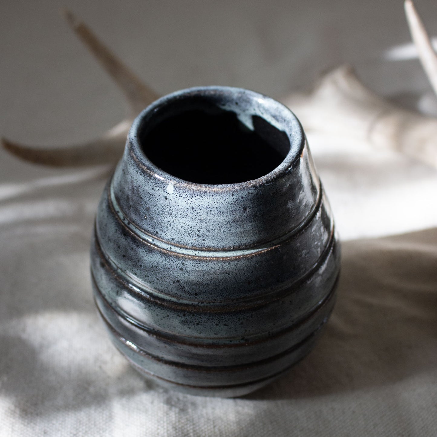 Vintage Blue Ceramic Vase