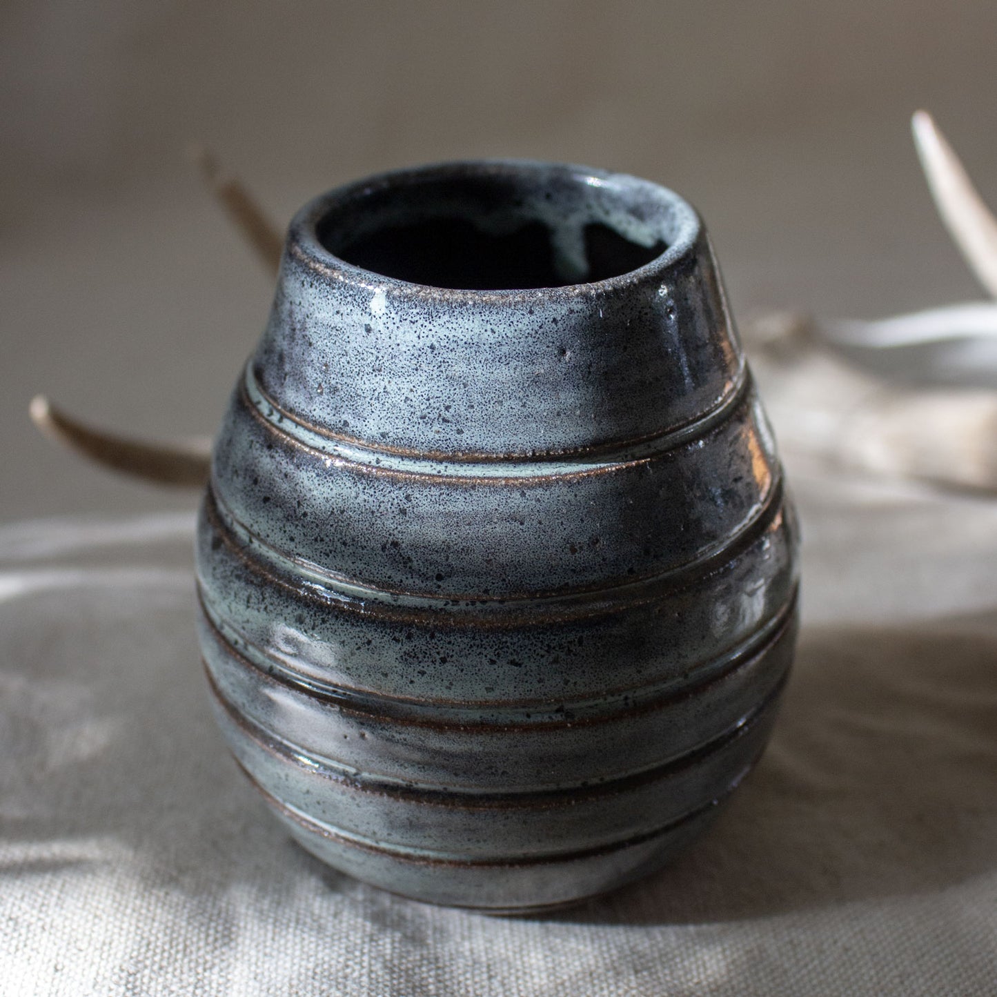 Vintage Blue Ceramic Vase