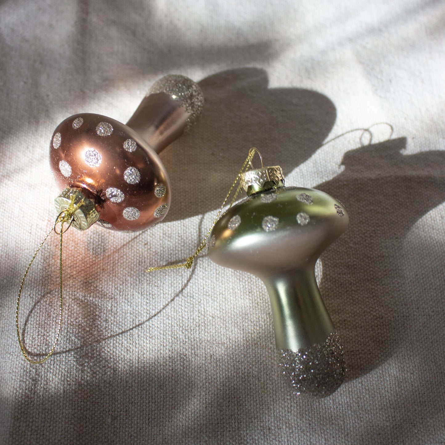 Skinny Glitter Mushroom Ornament