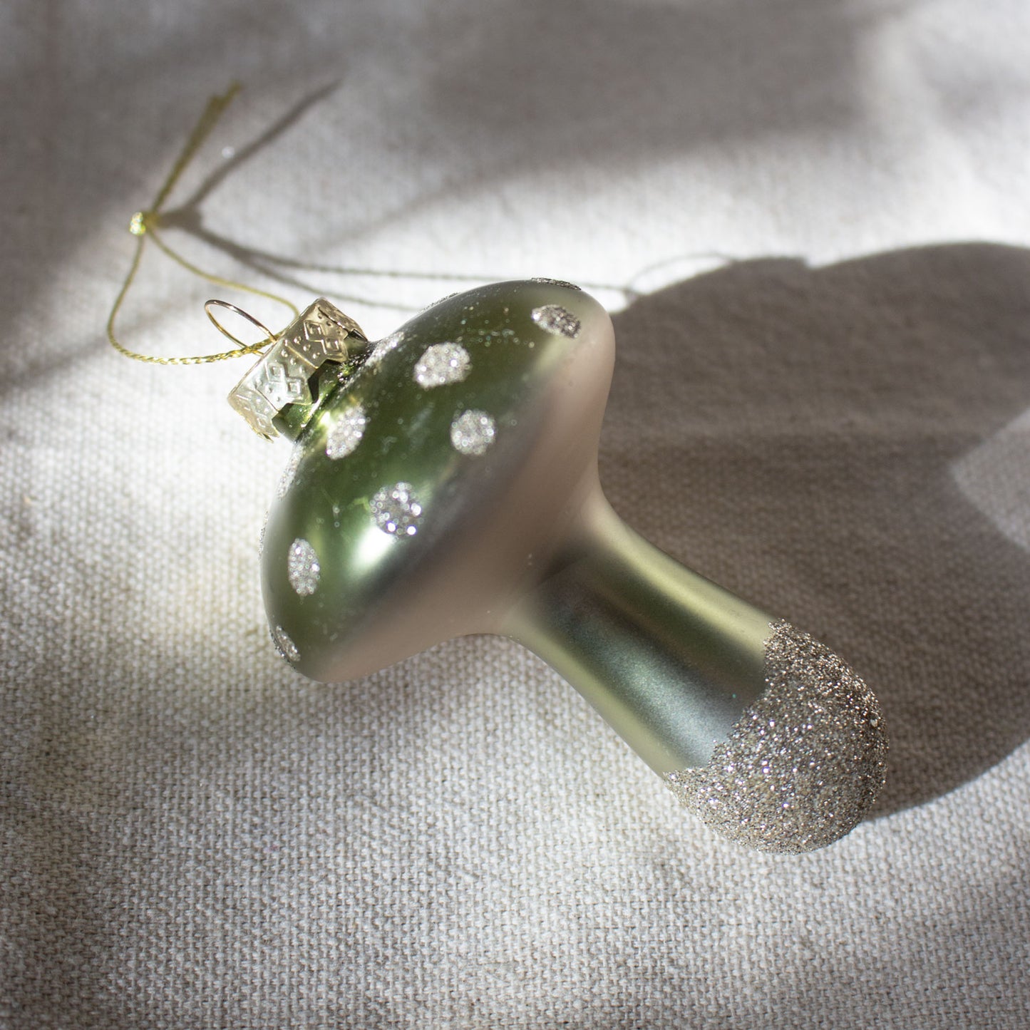 Skinny Glitter Mushroom Ornament