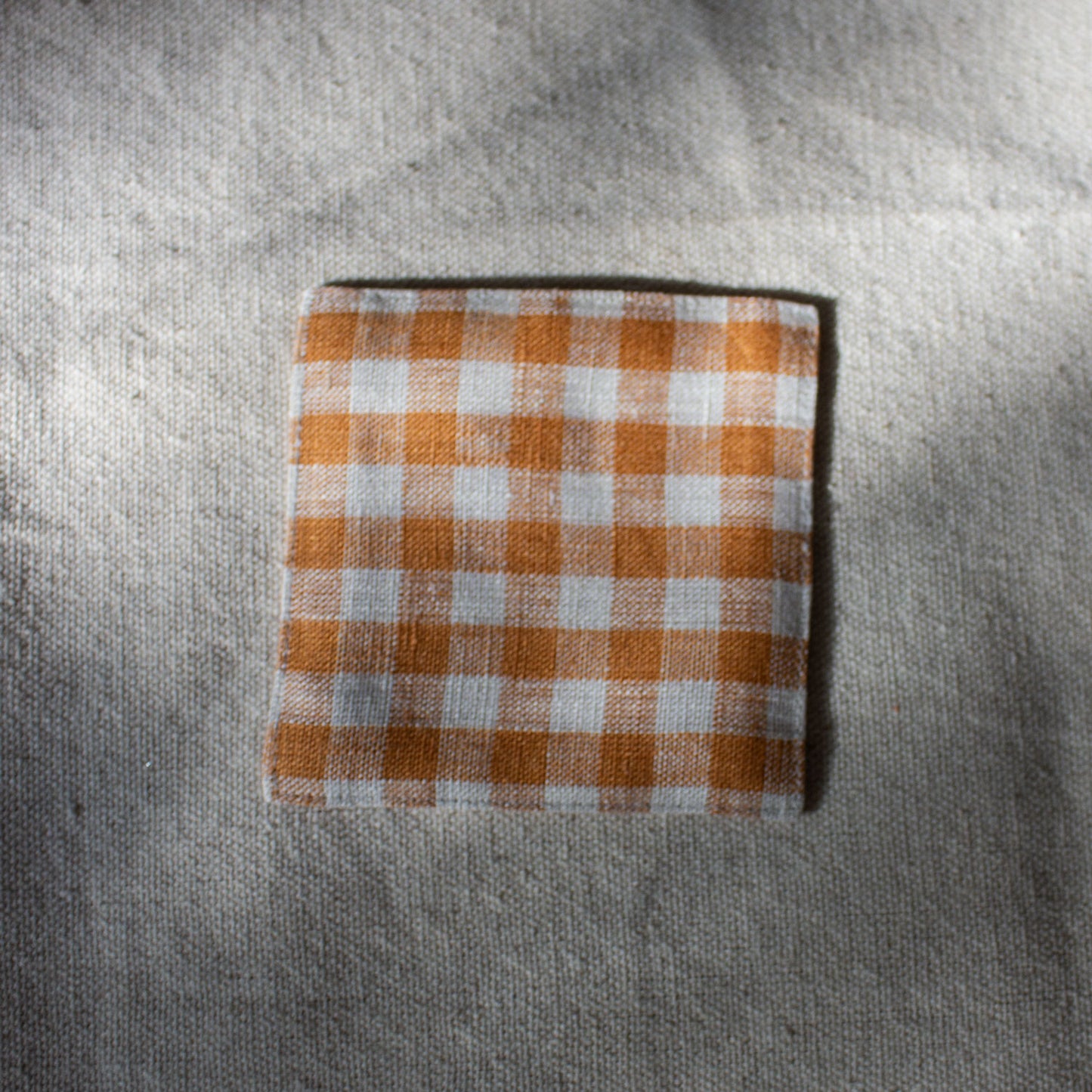 Fog Linen Work, Linen Coaster - Amber Check