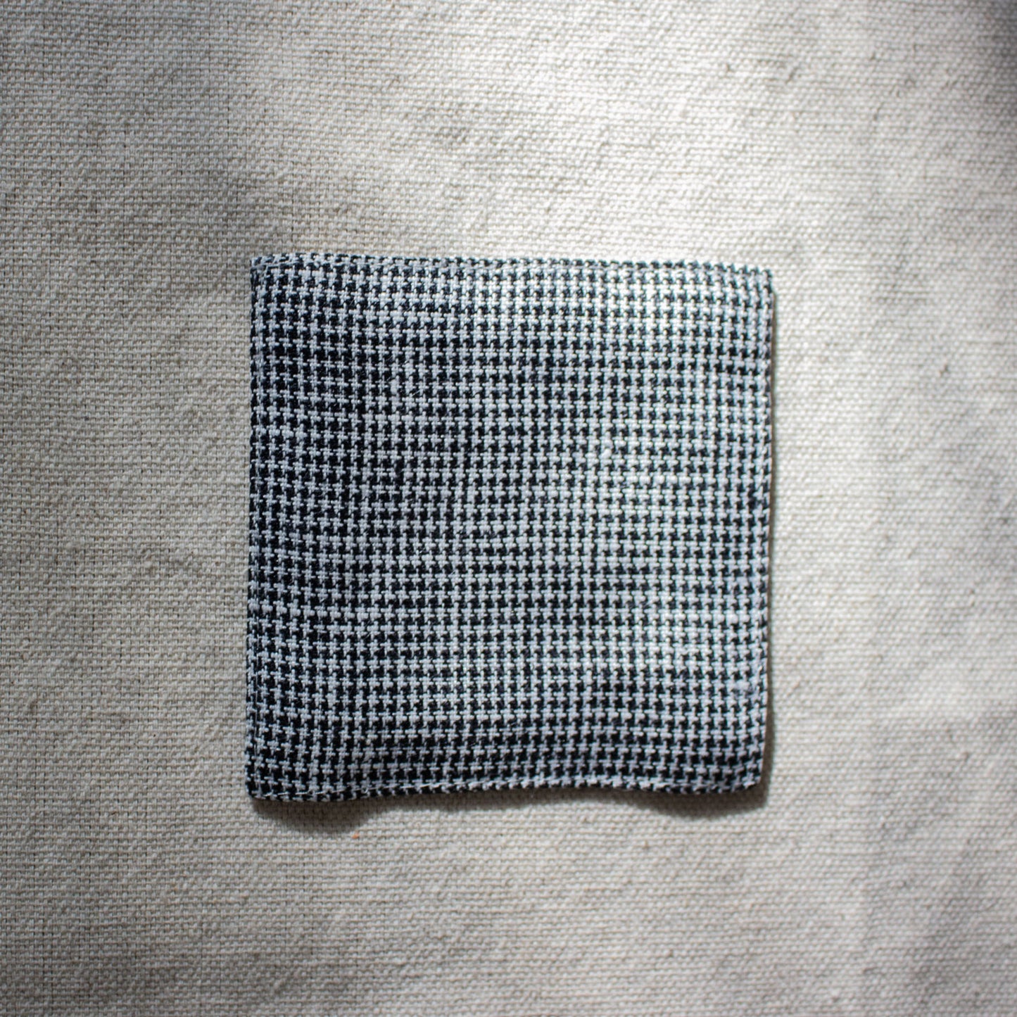 Fog Linen Work, Linen Coaster - Black Houndstooth