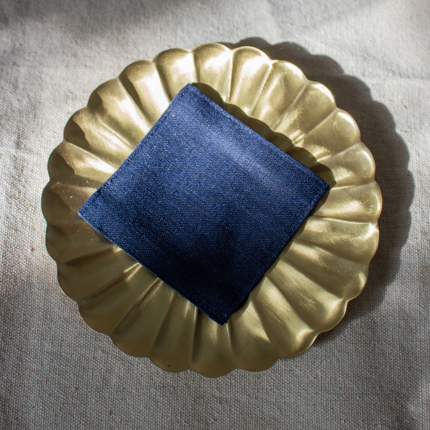 Fog Linen Work, Linen Coaster - Solid Navy