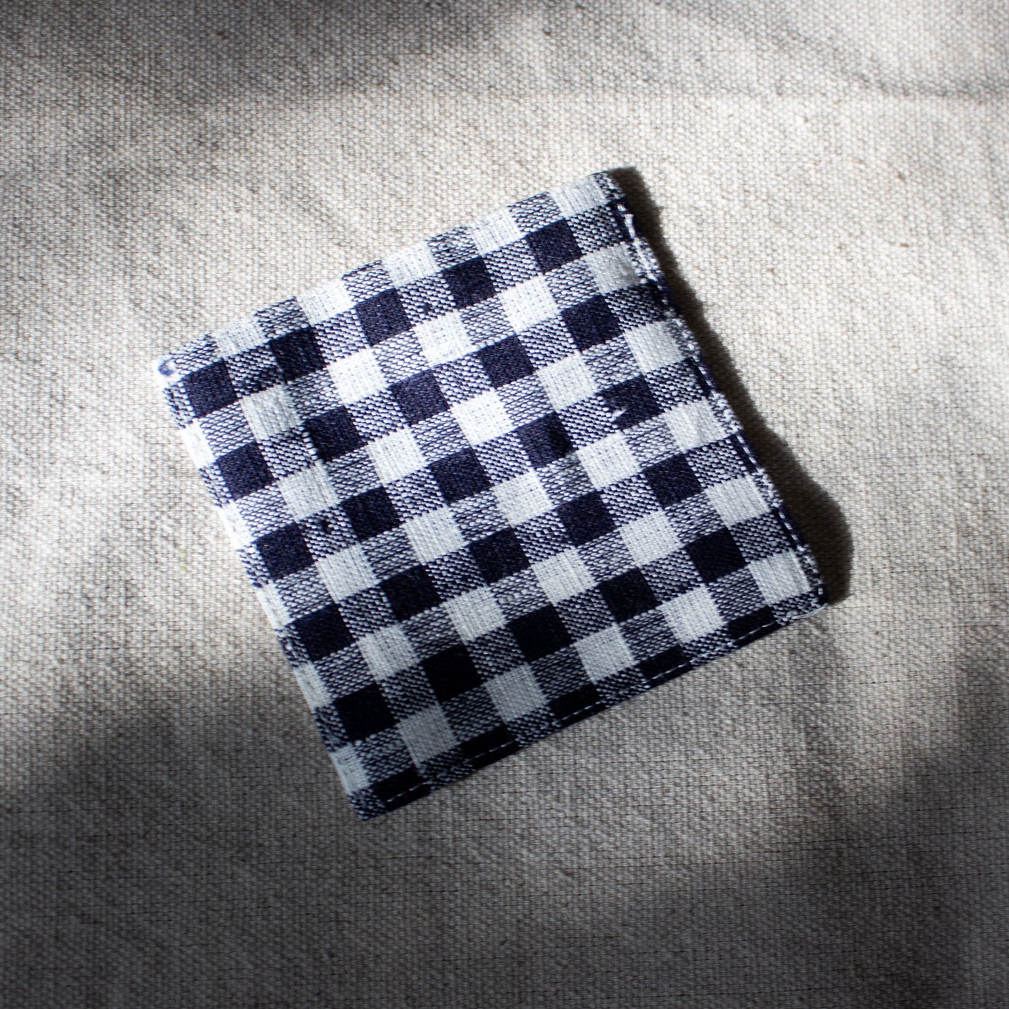 Fog Linen Work, Linen Coaster - Navy Check