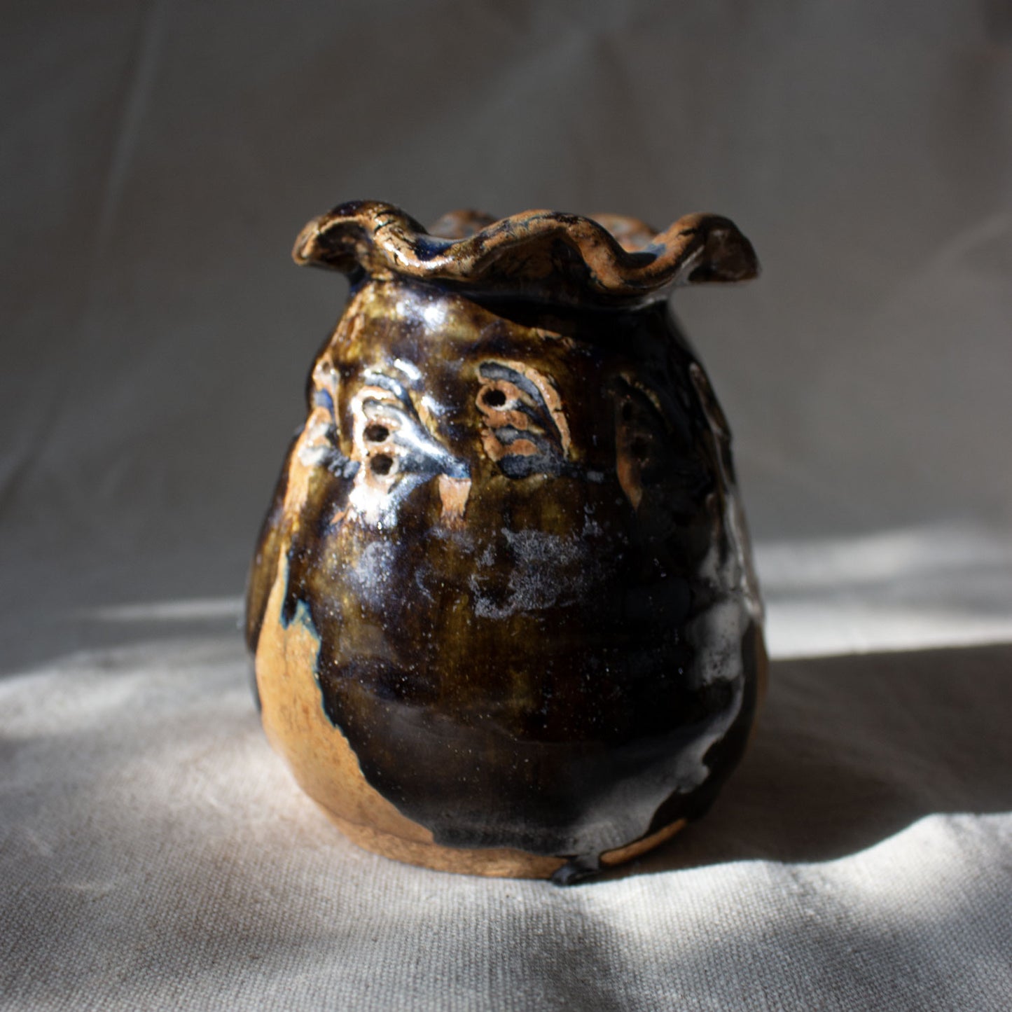 Vintage Wabi Sabi Glazed Vase