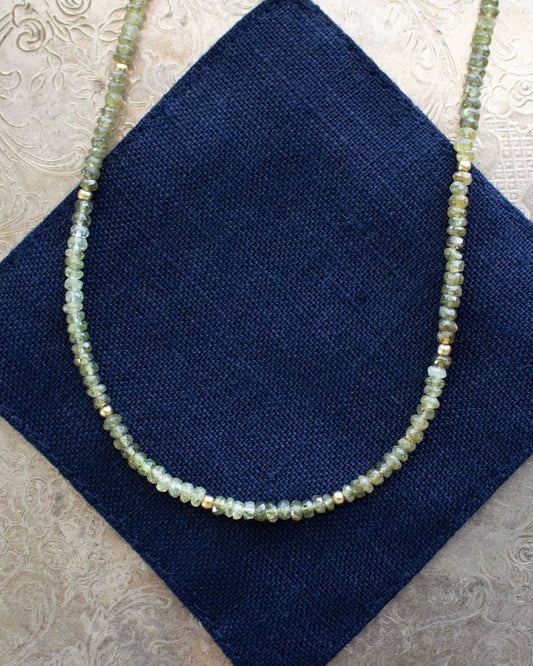 Green Garnet Moon Cycle Necklace
