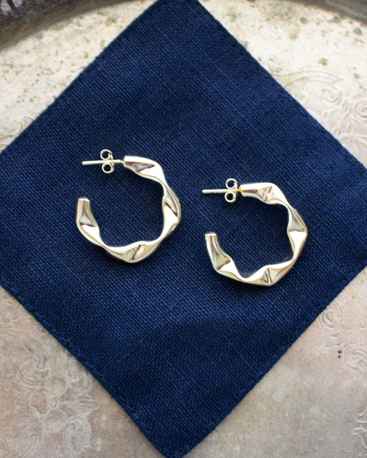 Crimped Half Hoop Earrings