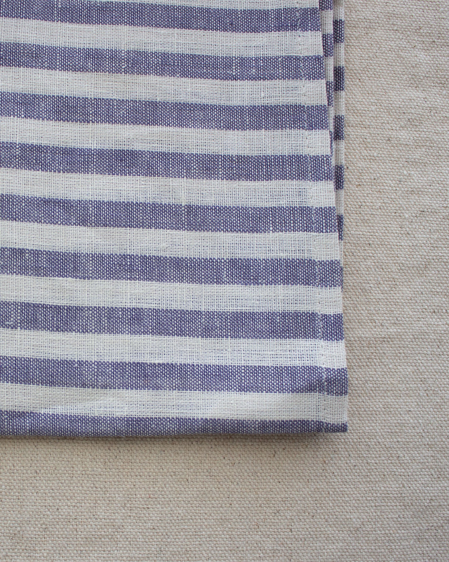 Fog Linen Work, Linen Kitchen Tea Towel  - Wisteria Beige Stripe