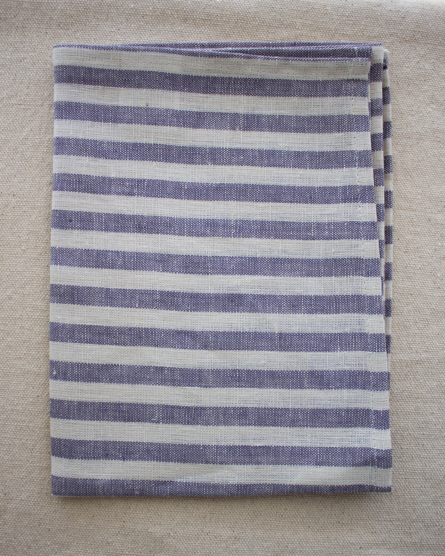 Fog Linen Work, Linen Kitchen Tea Towel  - Wisteria Beige Stripe