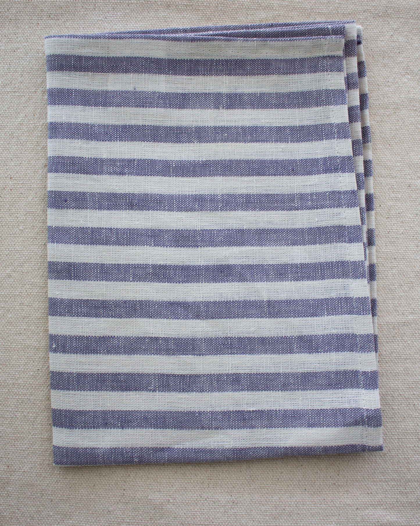 Fog Linen Work, Linen Kitchen Tea Towel  - Wisteria Beige Stripe