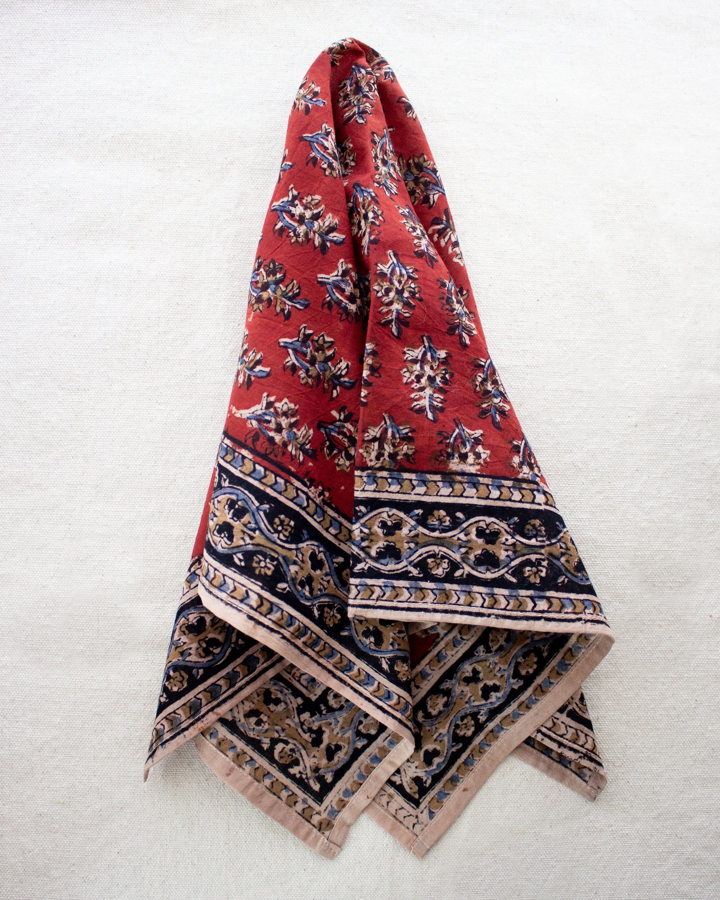 Kalamkari Cotton Bandana - Garnet