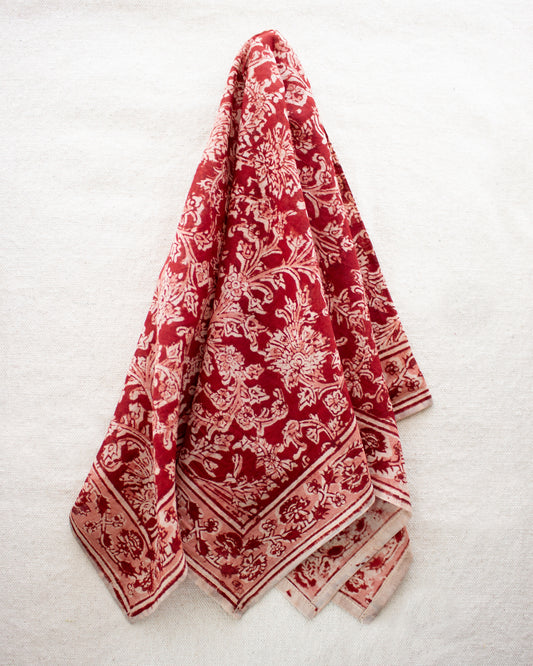 Kalamkari Cotton Bandana - Poppy