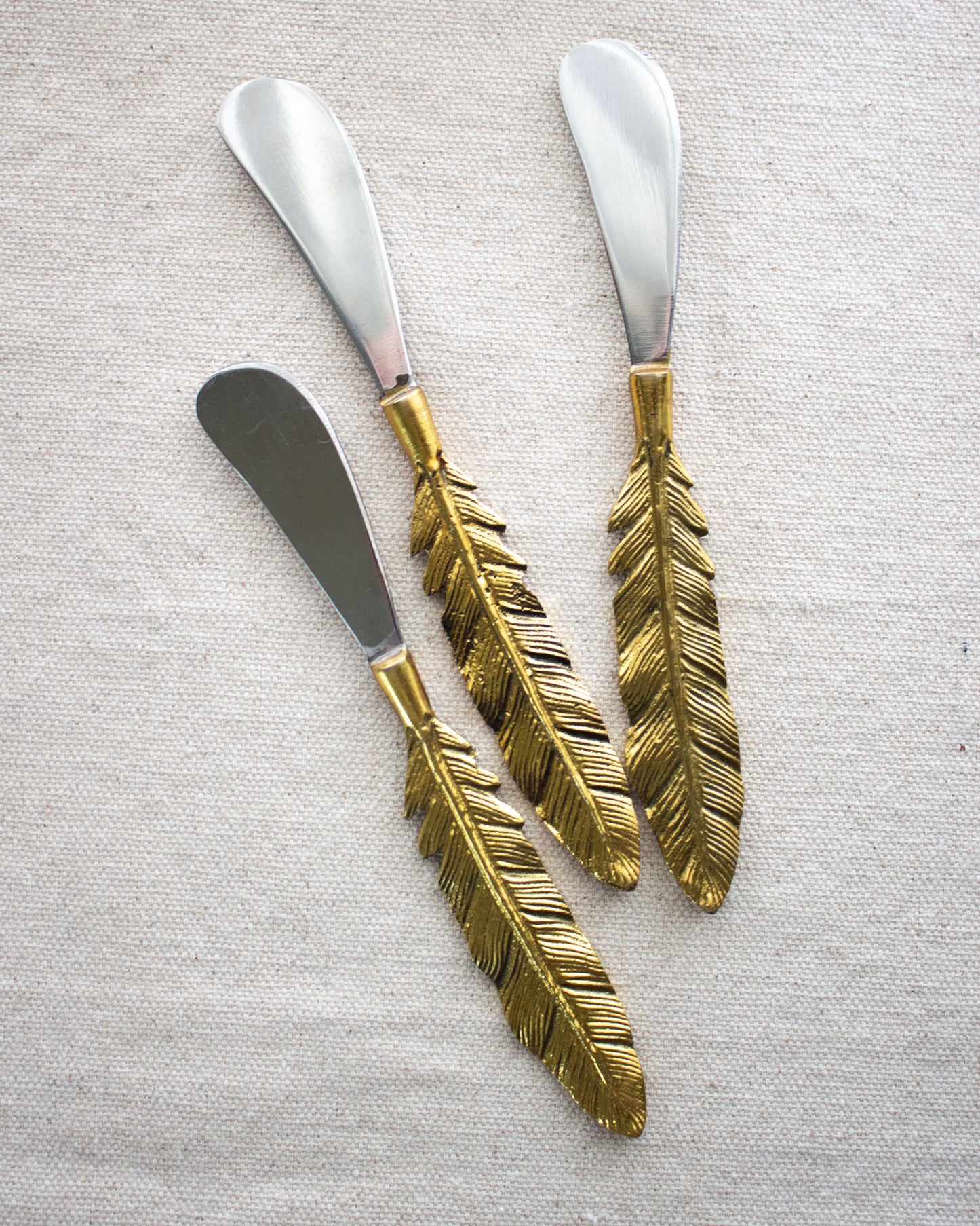 Cheese Knife - Brass Feather