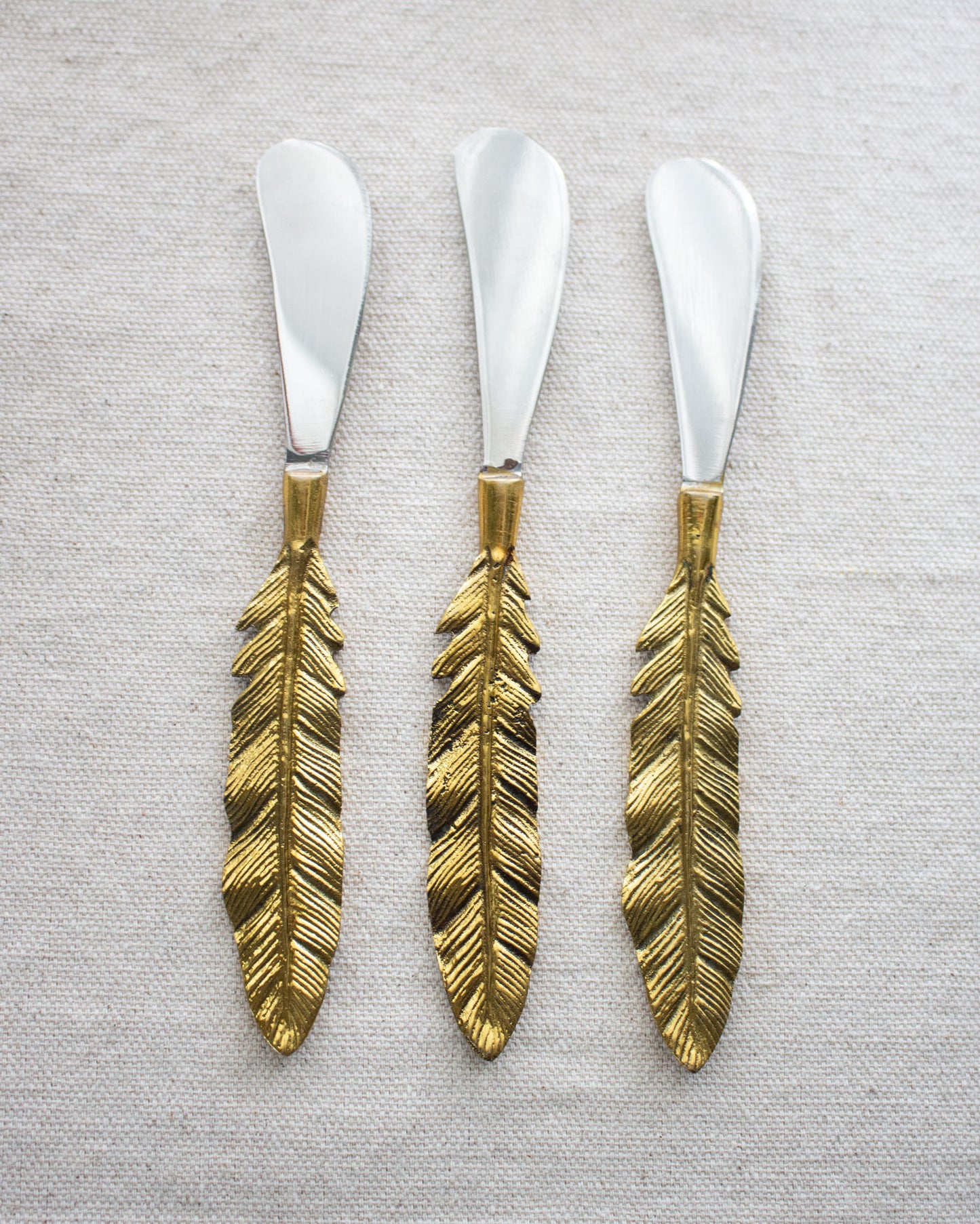 Cheese Knife - Brass Feather